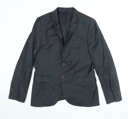 Mens UK Size 40 River Island Regular Black Suit Jacket