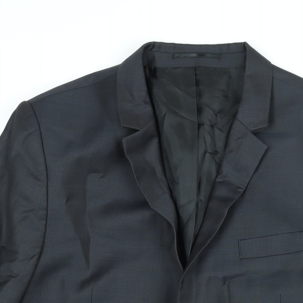 Mens UK Size 40 River Island Regular Black Suit Jacket