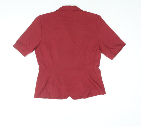 Dorothy Perkins Womens Red Polyester Basic Blouse Size 16 Collared - Vintage
