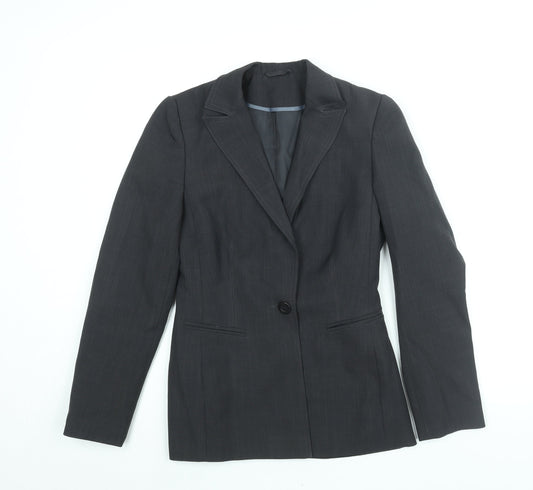 New Look Womens Grey Polyester Jacket Suit Jacket Size 10