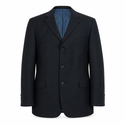 Marks & Spencer Mens Black Striped Polyester Jacket Suit Jacket Size 44 Regular