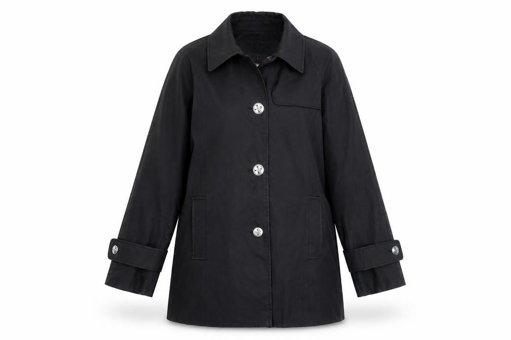 Andrew Marc Womens Black Pea Coat Coat Size S Button
