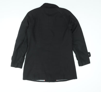 Andrew Marc Womens Black Pea Coat Coat Size S Button