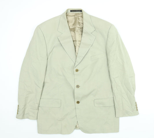 Mens UK Size 42 St Michael Regular Beige Suit Jacket