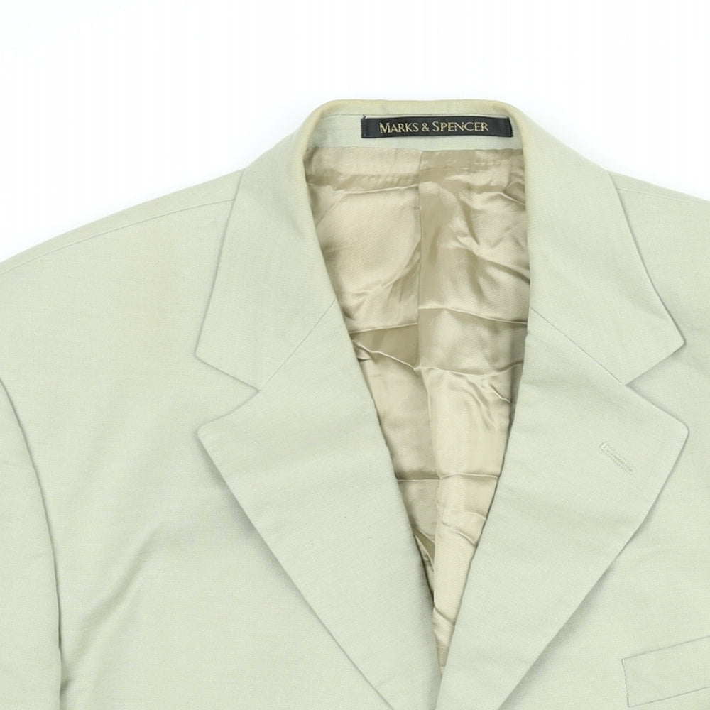 Mens UK Size 42 St Michael Regular Beige Suit Jacket