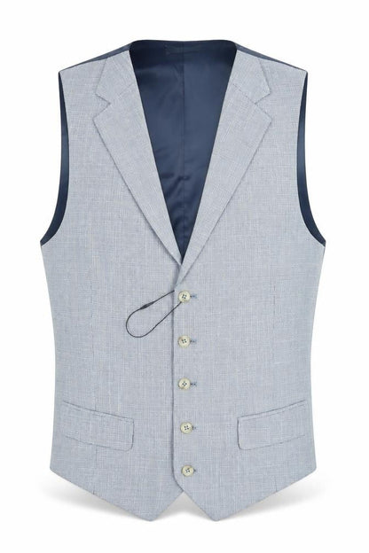 Marks & Spencer Mens Blue Polyester Jacket Suit Waistcoat Size 38 Regular