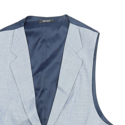 Marks and Spencer Mens Blue Polyester Jacket Suit Waistcoat Size 38 Regular