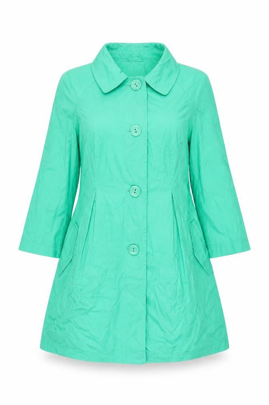 Marks & Spencer Womens Green Pea Coat Coat Size 10 Button