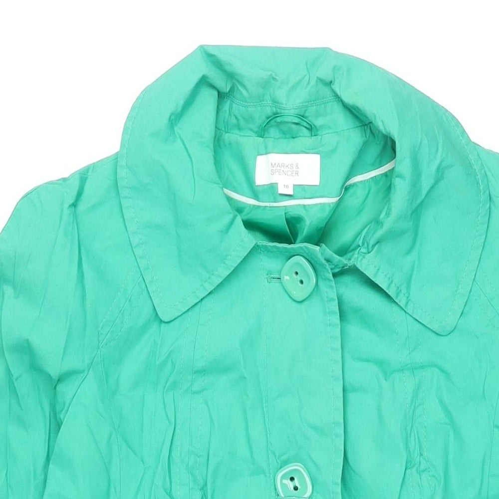 Womens UK Size 10 Marks and Spencer Green Pea Coat