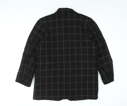 Nightingales Womens Black Check Jacket Blazer Size 16 Button