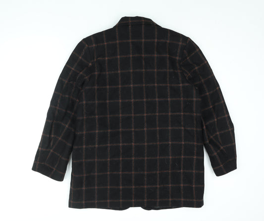 Nightingales Womens Black Check Jacket Blazer Size 16 Button