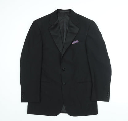 Mens UK Size 38 Marks and Spencer Regular Black Suit Tuxedo