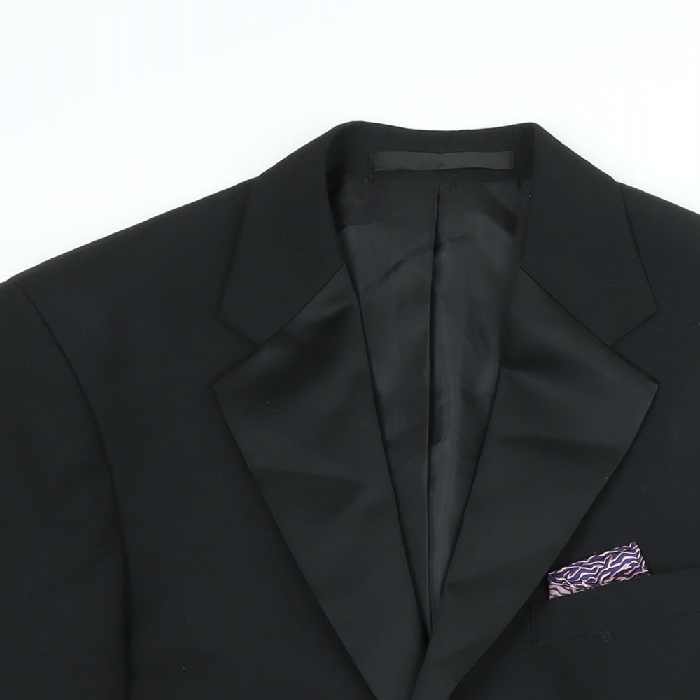 Mens UK Size 38 Marks and Spencer Regular Black Suit Tuxedo