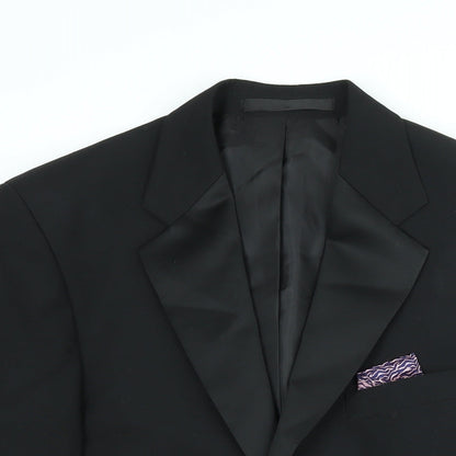 Mens UK Size 38 Marks and Spencer Regular Black Suit Tuxedo