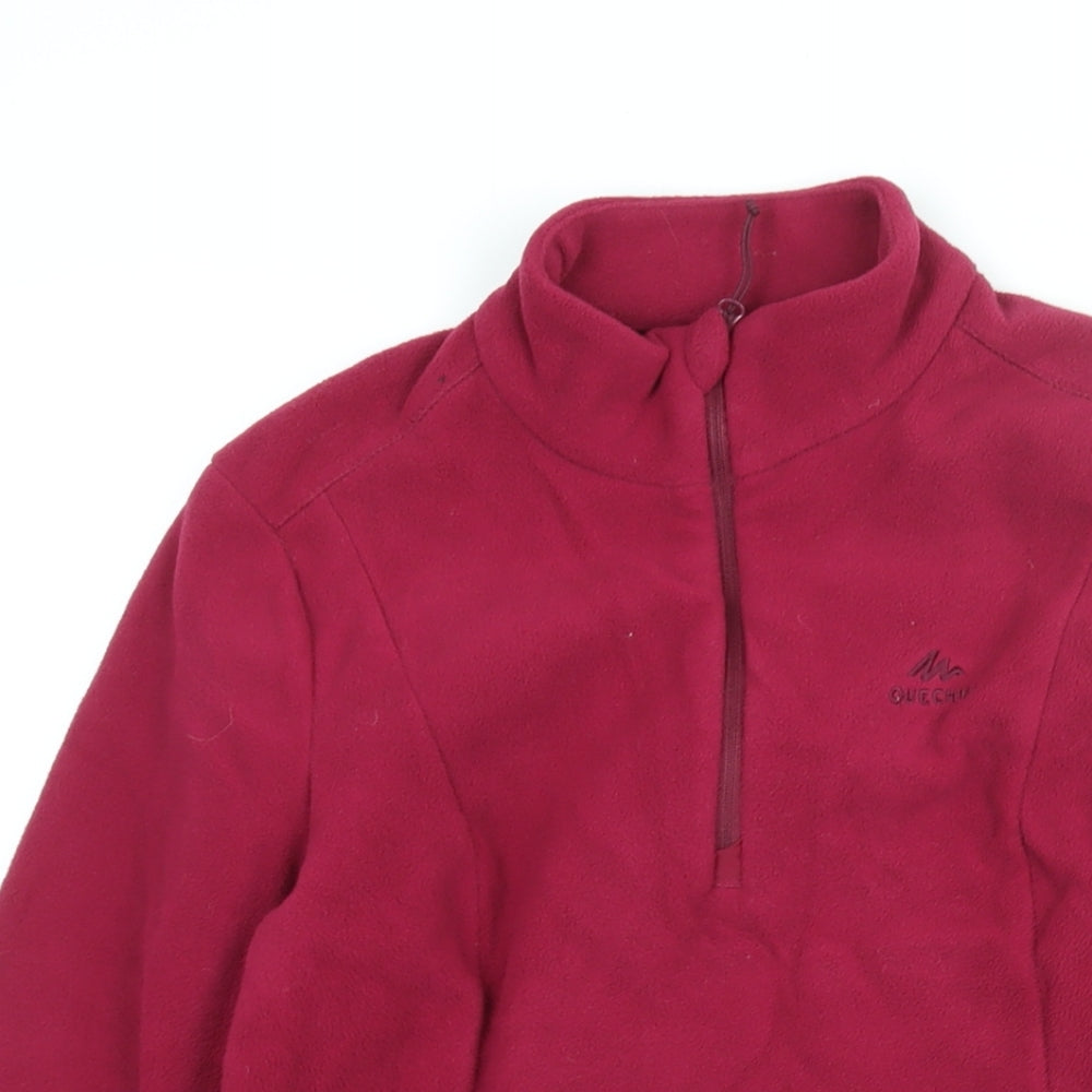 Quechua Womens Pink Polyester Pullover Sweatshirt Size S Zip - Logo