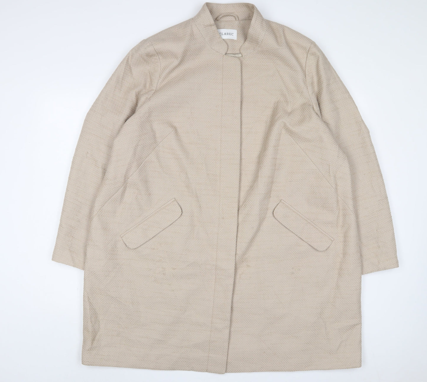 Womens UK Size 22 Classic Beige Overcoat