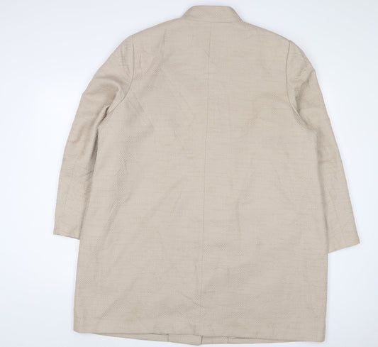 Classic Womens Beige Overcoat Coat Size 22 Button