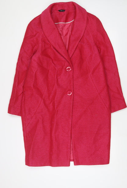 Womens UK Size 12 M&Co Pink Overcoat
