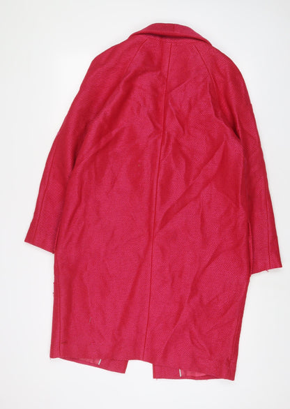Womens UK Size 12 M&Co Pink Overcoat