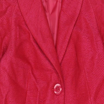 Womens UK Size 12 M&Co Pink Overcoat