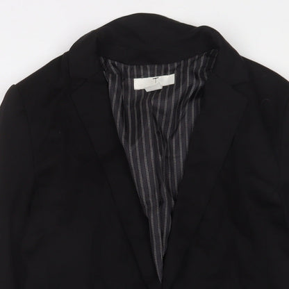 H&M Womens Black Jacket Blazer Size 12 Button