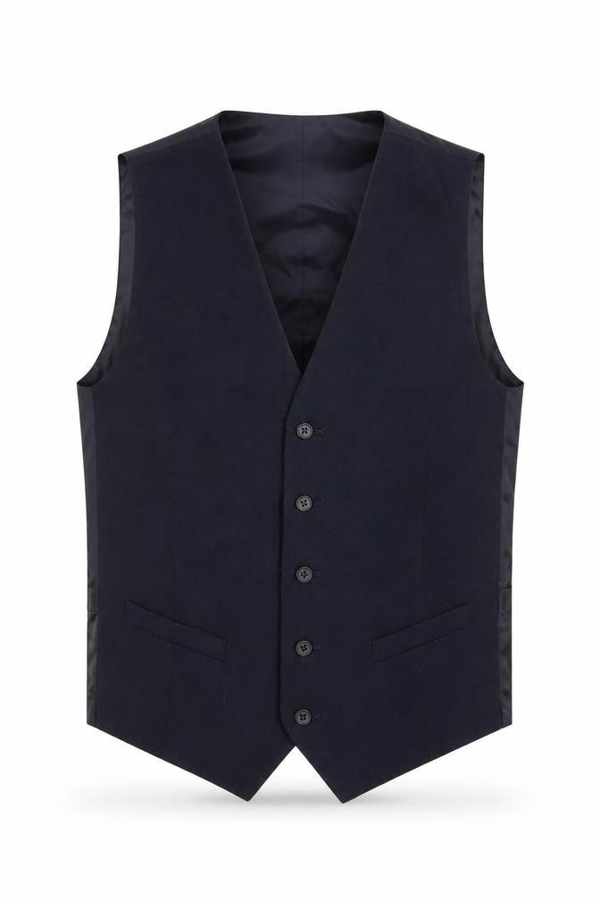 Marks & Spencer Mens Blue Linen Jacket Suit Waistcoat Size 38 Regular