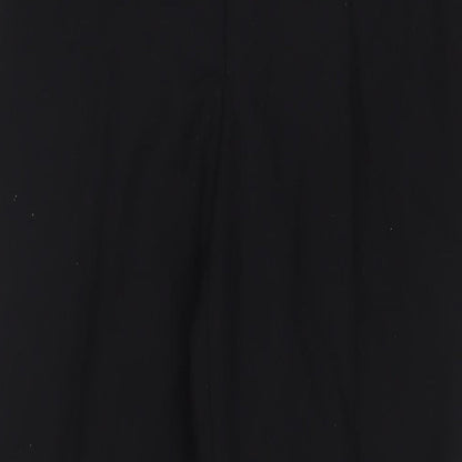 St Michael Mens Black Wool Trousers Size 34 in L33 in Regular Hook & Eye - Long Leg