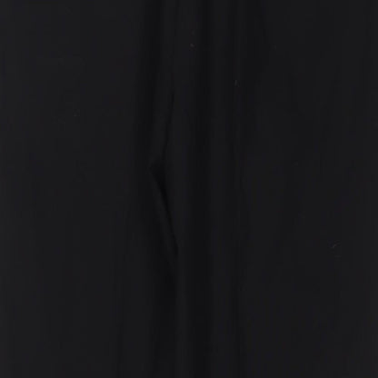 St Michael Mens Black Wool Trousers Size 34 in L33 in Regular Hook & Eye - Long Leg