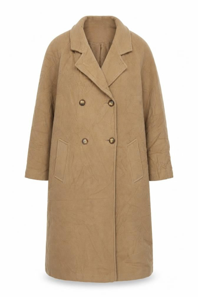 Womens UK Size 16 Classic Brown Overcoat