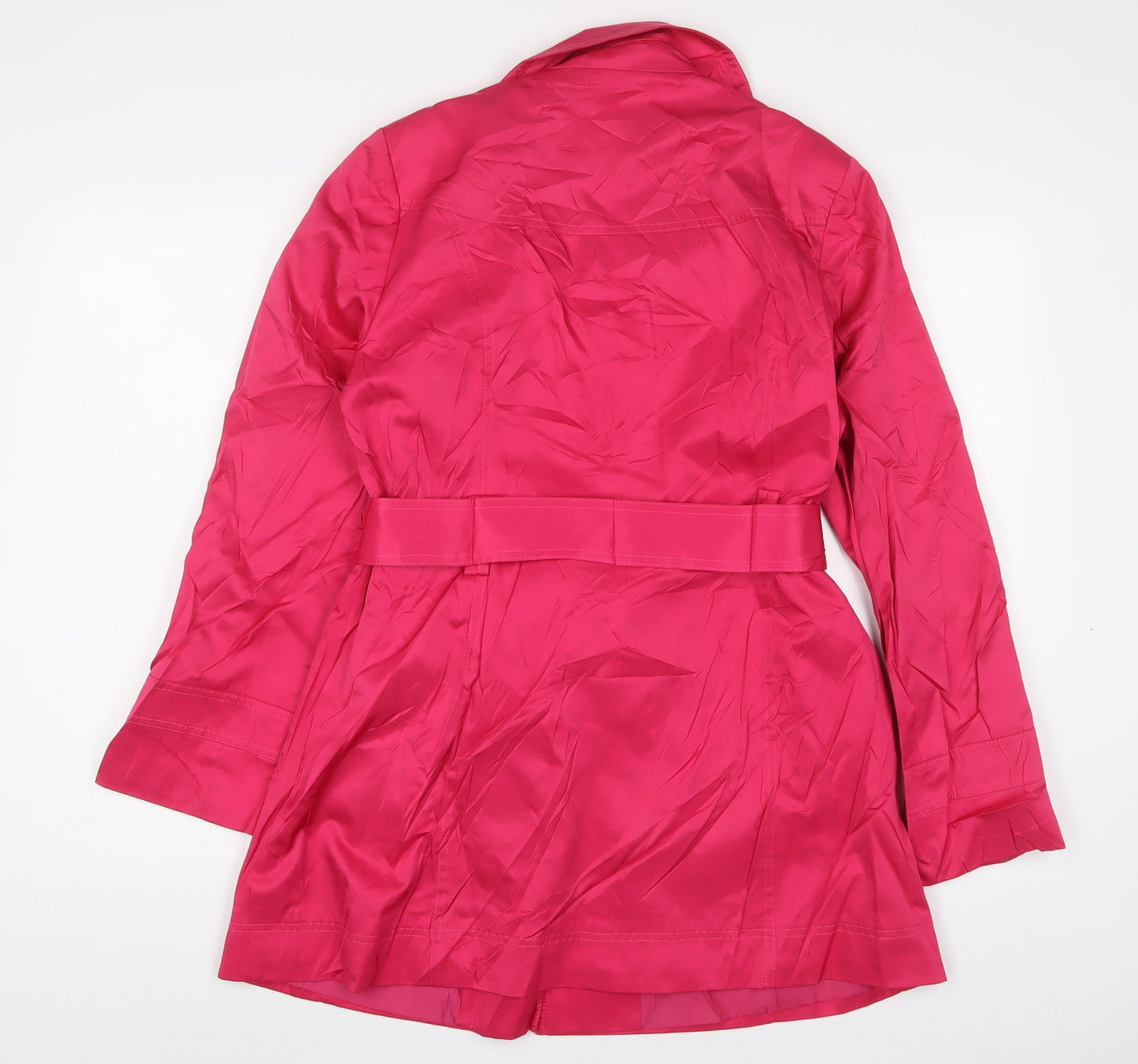 Autonomy Womens Pink Overcoat Coat Size 12 Button - Belted
