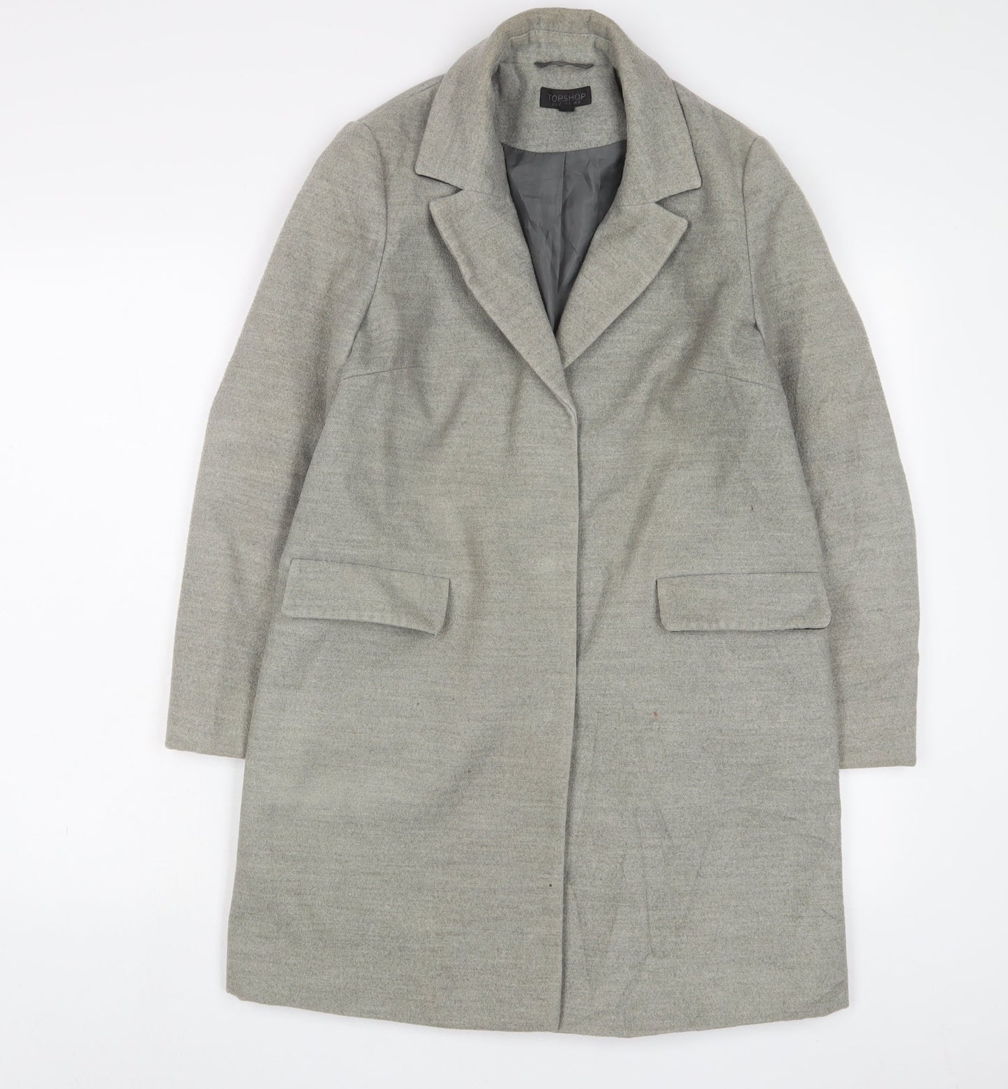 Womens UK Size 8 Topshop Grey Overcoat