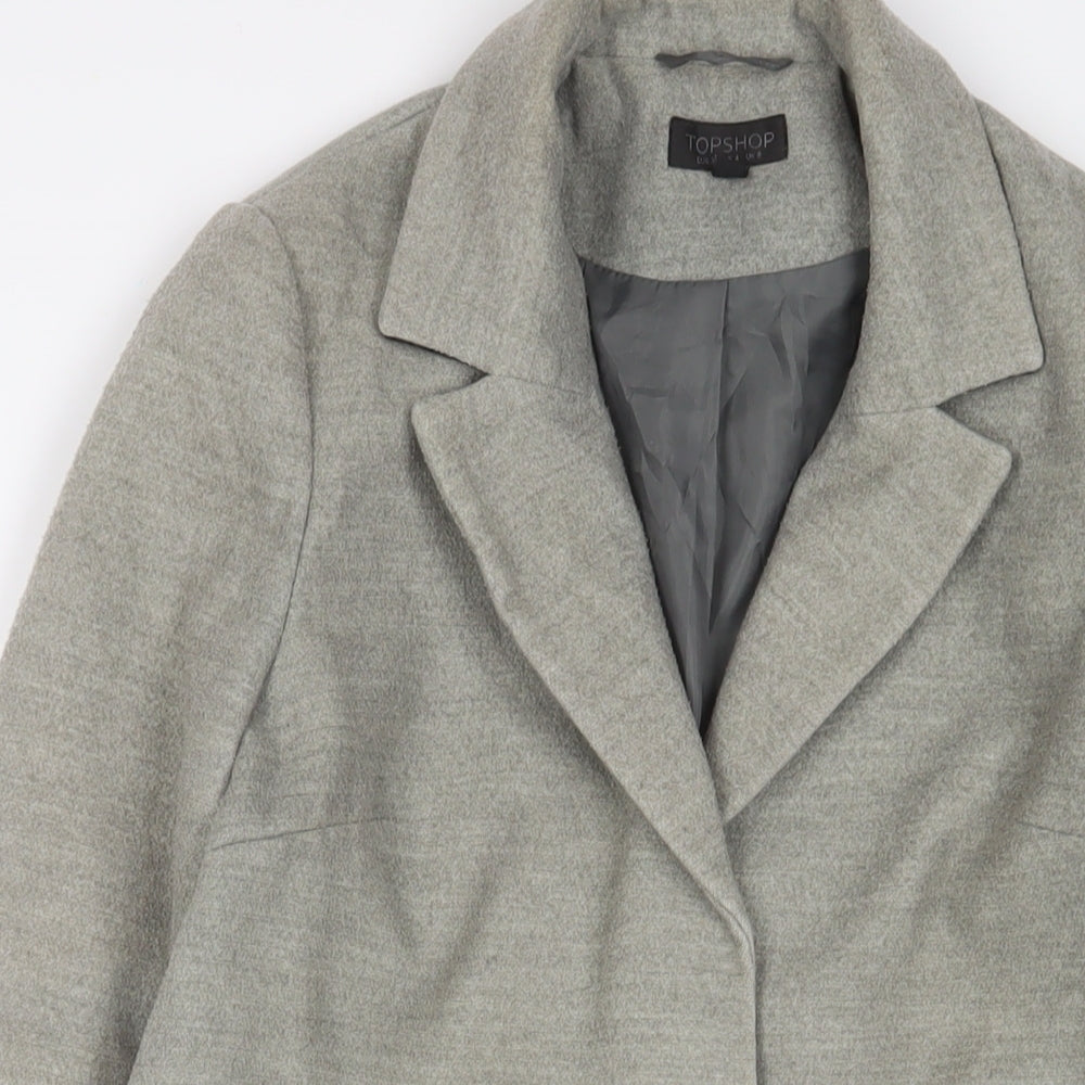 Womens UK Size 8 Topshop Grey Overcoat