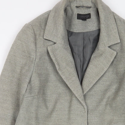 Womens UK Size 8 Topshop Grey Overcoat