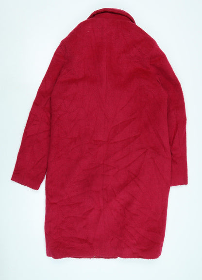 b.young Womens Pink Overcoat Coat Size 6 Button