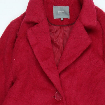 b.young Womens Pink Overcoat Coat Size 6 Button