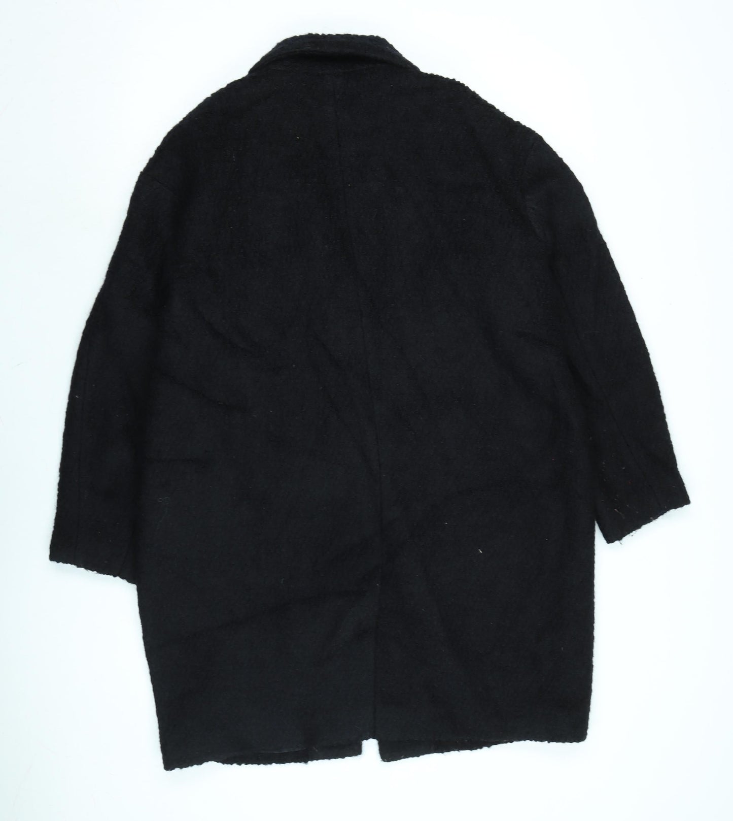 Divided Womens Black Overcoat Coat Size 8 Button