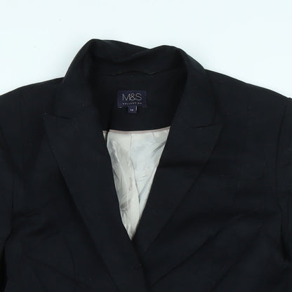 Marks and Spencer Womens Black Jacket Size 14 Button