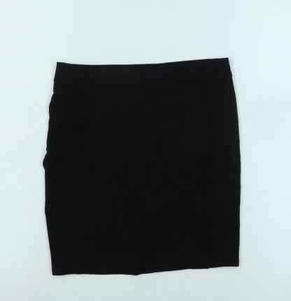 Marks and Spencer Girls Black Polyester Bandage Skirt Size 11-12 Years Regular - waist 25In