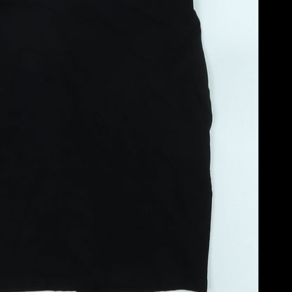 Marks and Spencer Girls Black Polyester Bandage Skirt Size 11-12 Years Regular - waist 25In