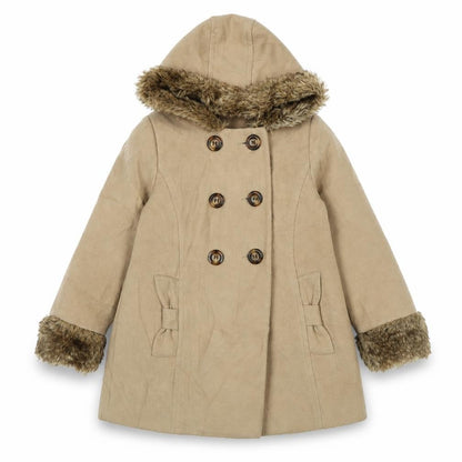 Marks and Spencer Girls Beige Basic Coat Coat Size 6-7 Years Button