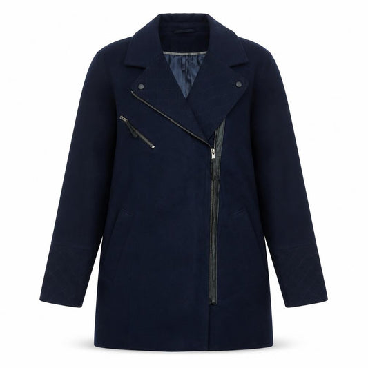Womens UK Size 12 Dorothy Perkins Blue Biker Coat