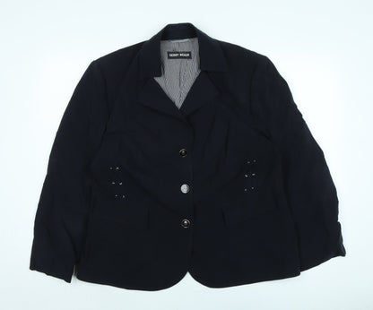 Gerry Weber Womens Blue Jacket Size XL Button