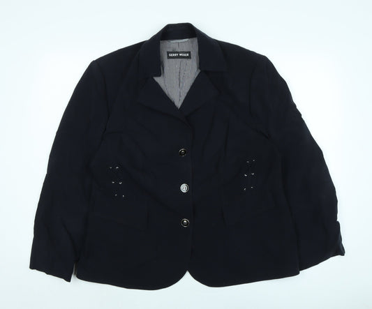 Gerry Weber Womens Blue Jacket Size XL Button