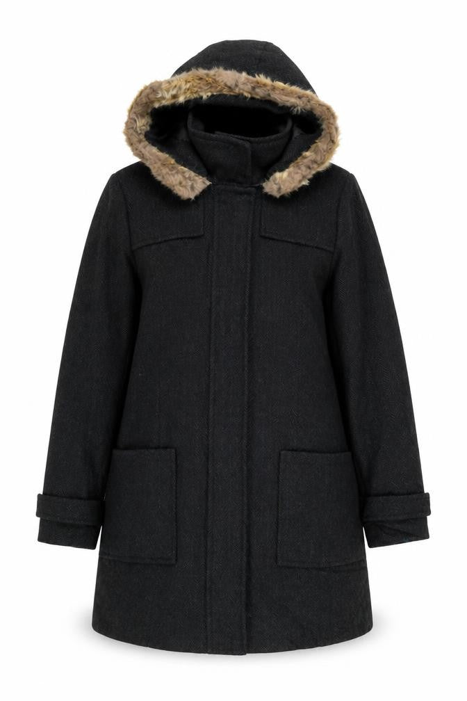 Womens UK Size 14 Papaya Grey Overcoat