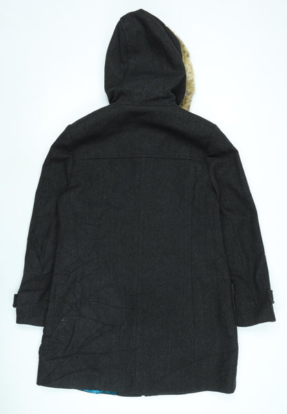 Papaya Womens Grey Overcoat Coat Size 14 Zip