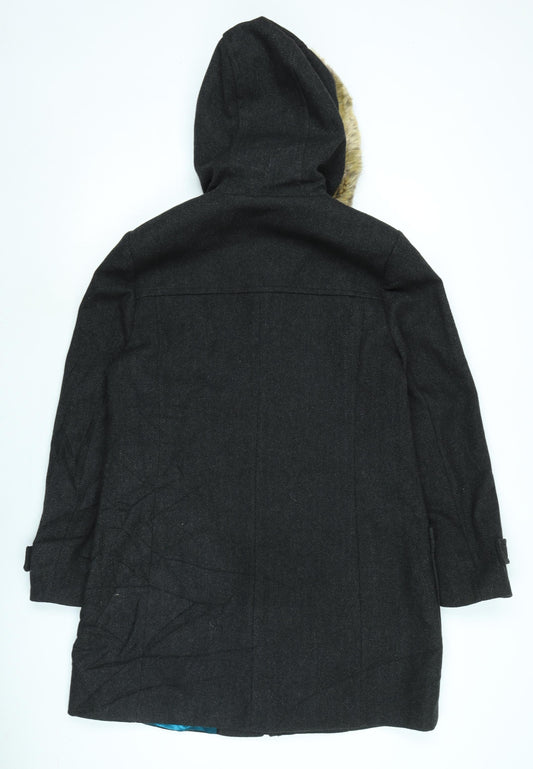 Papaya Womens Grey Overcoat Coat Size 14 Zip