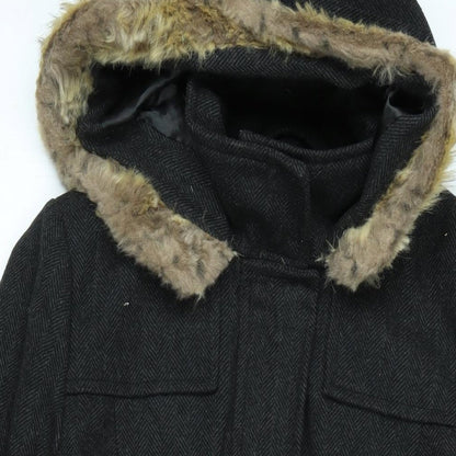 Papaya Womens Grey Overcoat Coat Size 14 Zip