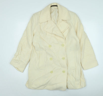 Womens UK Size L Marks and Spencer Ivory Overcoat