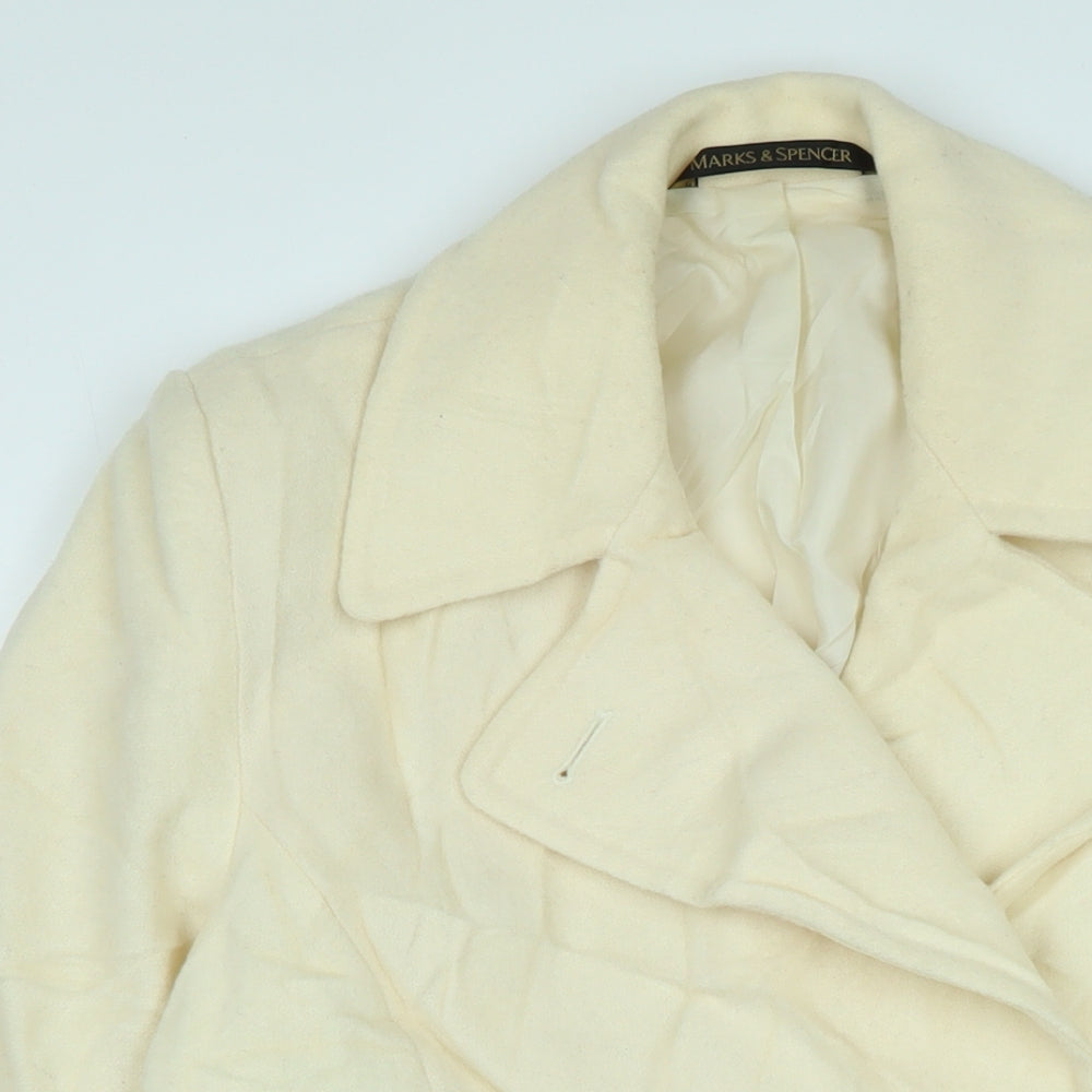 Womens UK Size L Marks and Spencer Ivory Overcoat