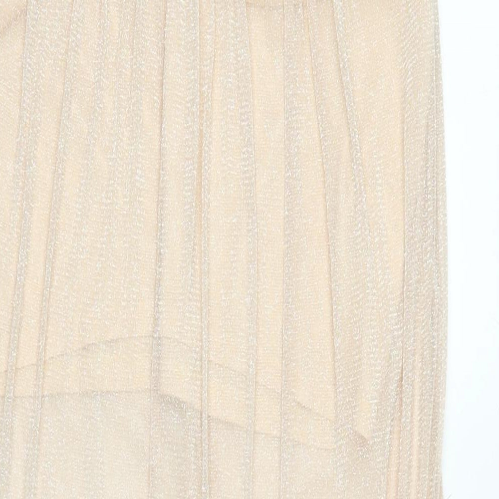 Lipsy Womens Pink Nylon Flare Skirt Size 12 - shimmering